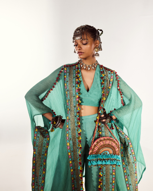Coral Turquoise Cape Set