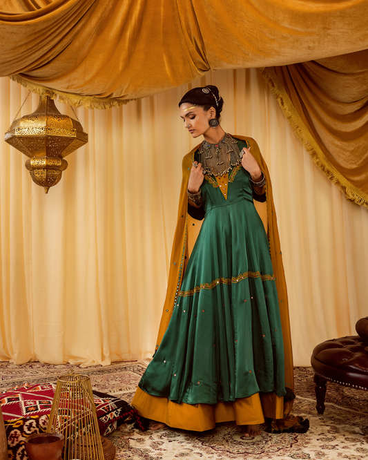 Teal Green Anarkali Suit with Churidaar