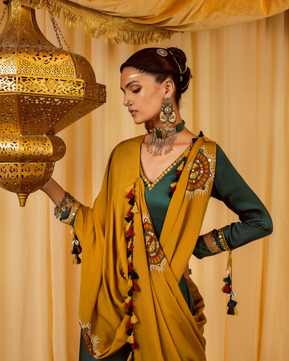 Teal Green A-line Anarkali Suit with Churidaar