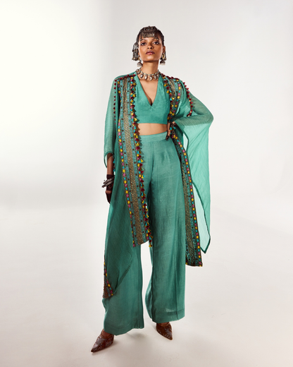 Coral Turquoise Cape Set