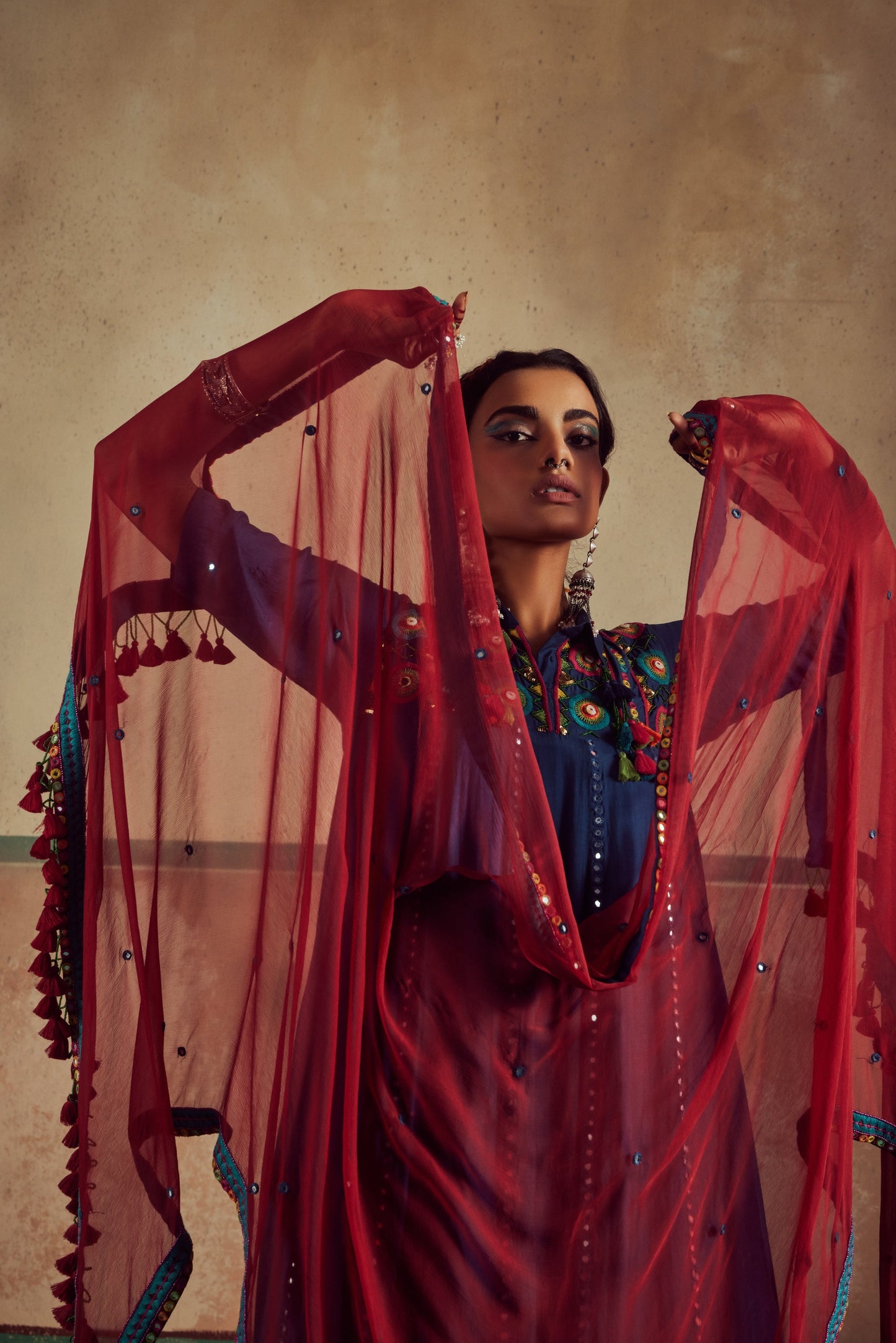 Short Choli Anarkali with Lehenga Set