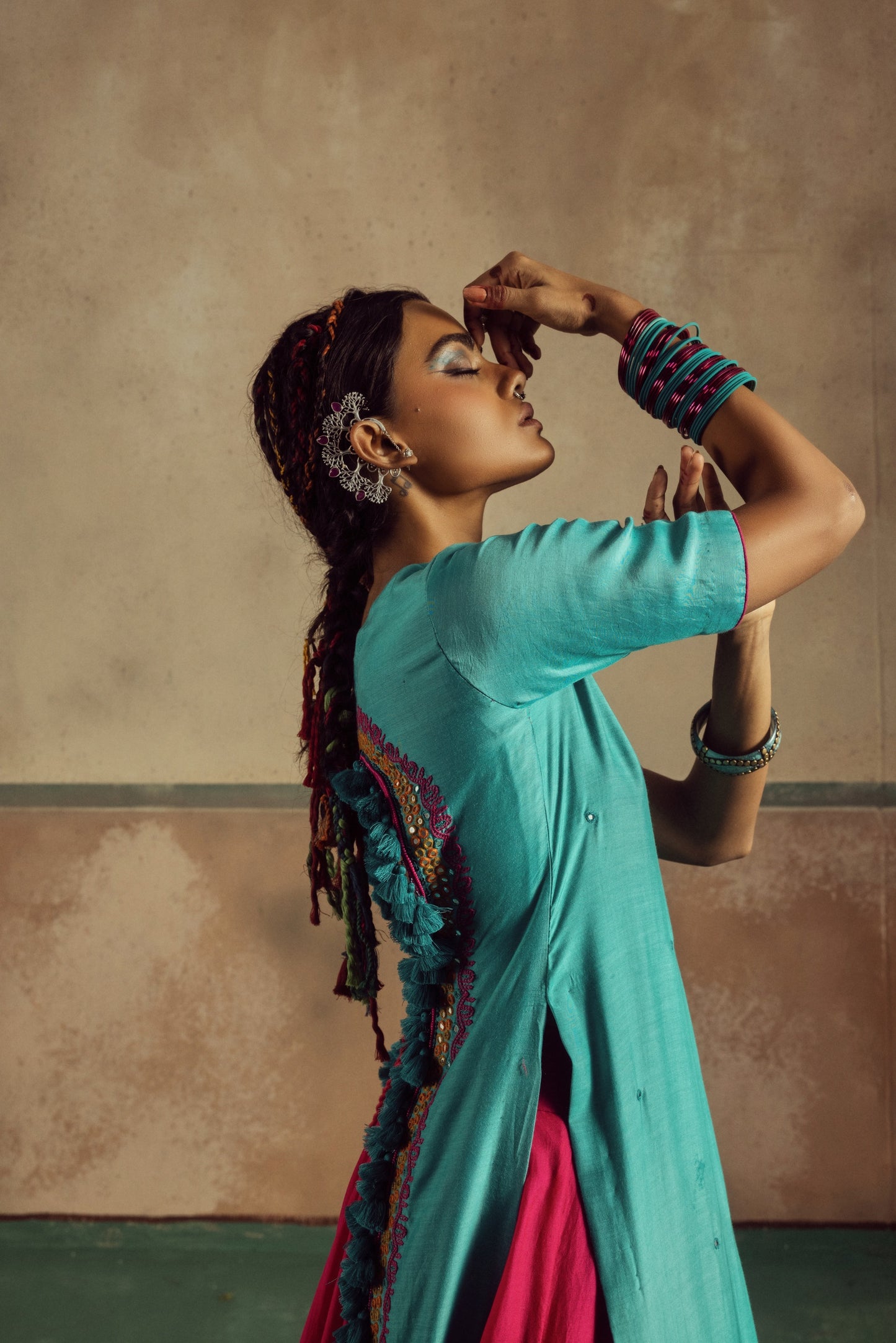Backless Kurta Skirt Set