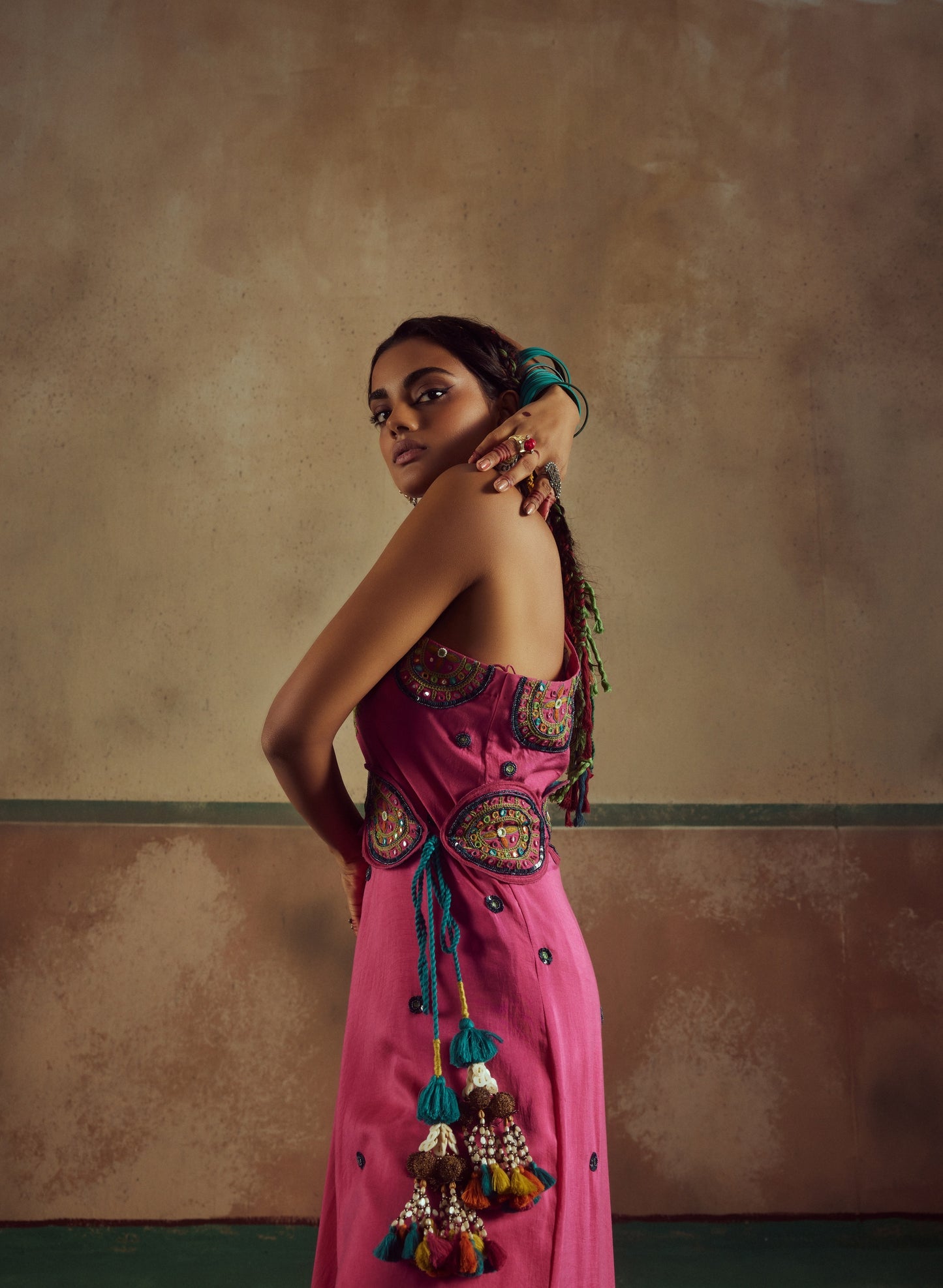 One Shoulder Kurta Set