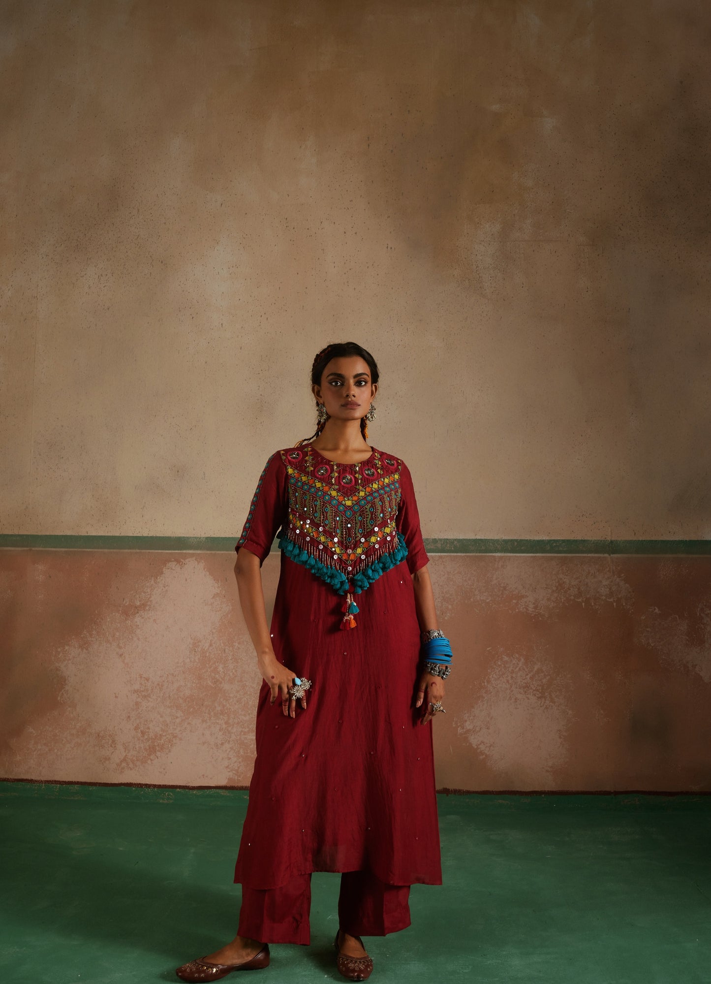 Choli Embroidered Kurta Set