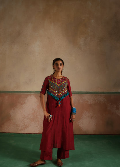 Choli Embroidered Kurta Set