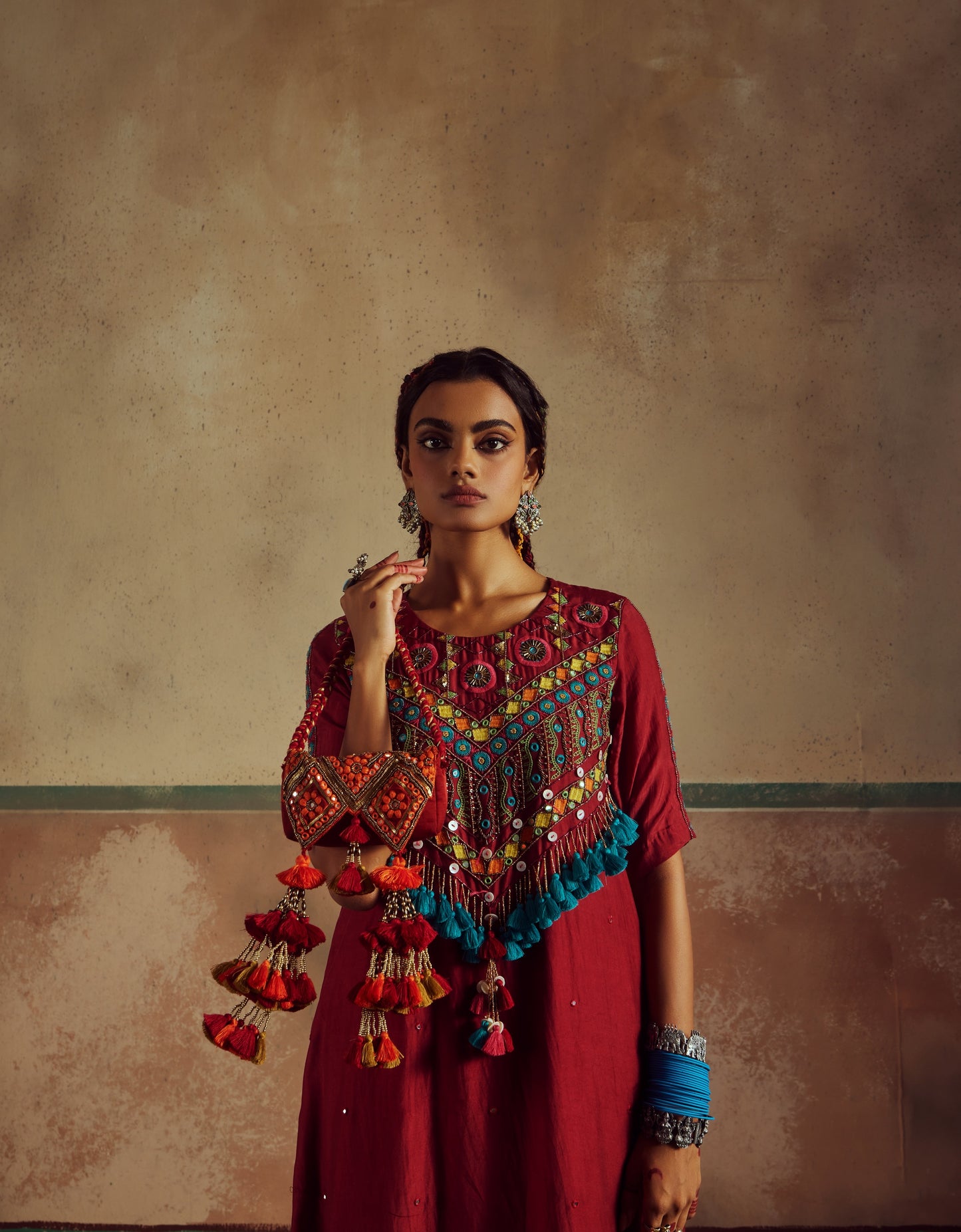 Choli Embroidered Kurta Set