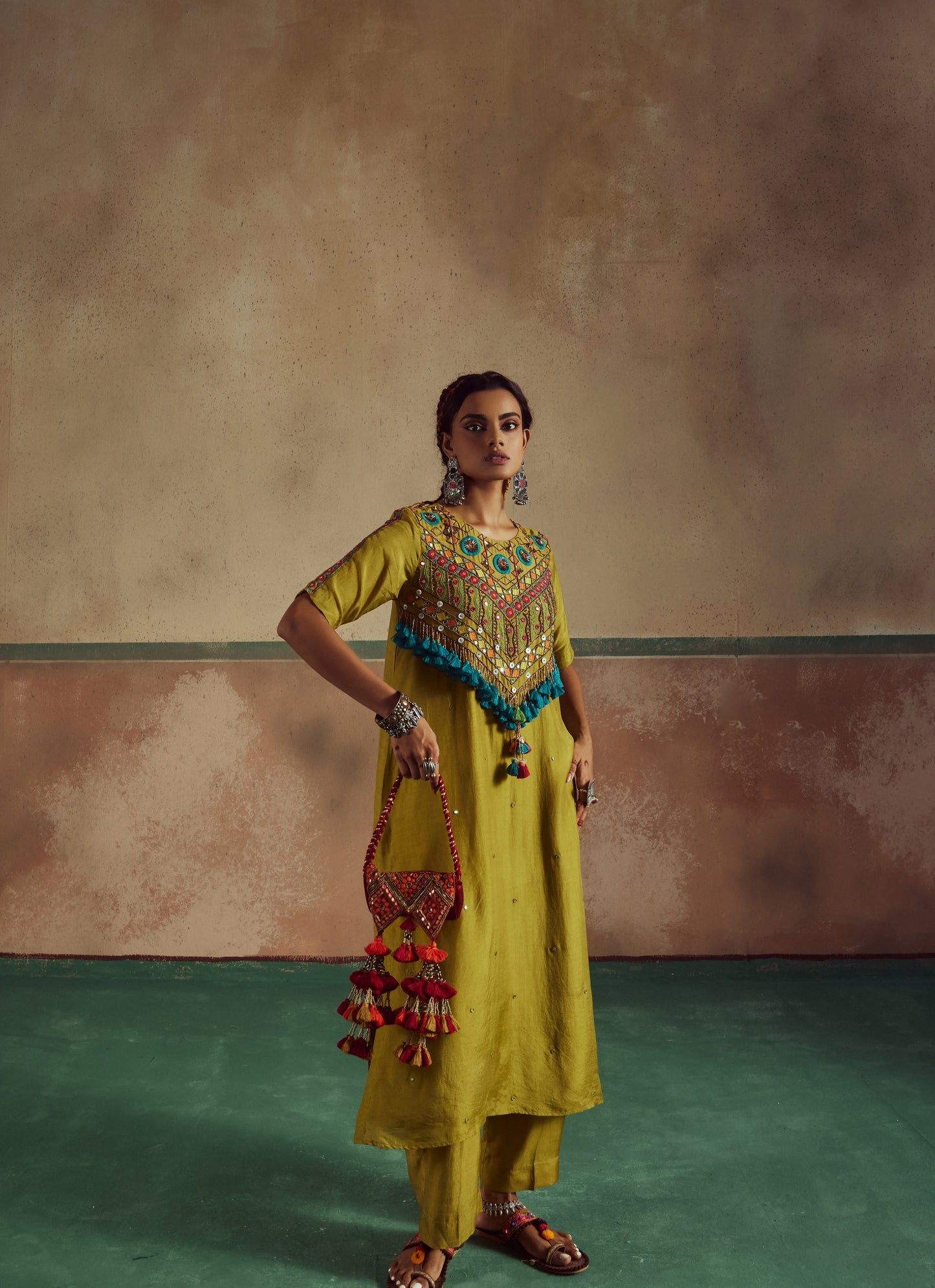 Choli Embroidered Kurta Set