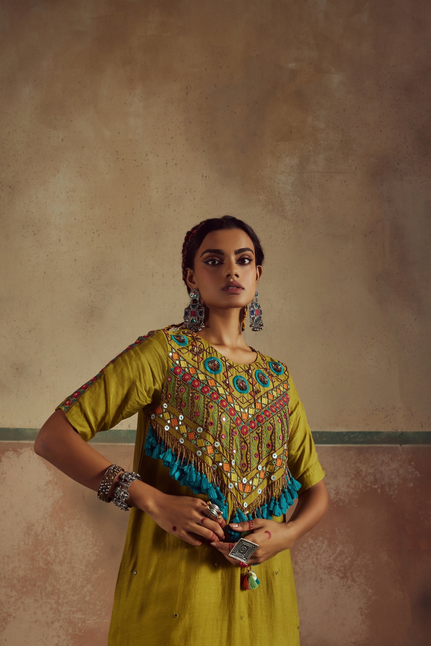 Choli Embroidered Kurta Set
