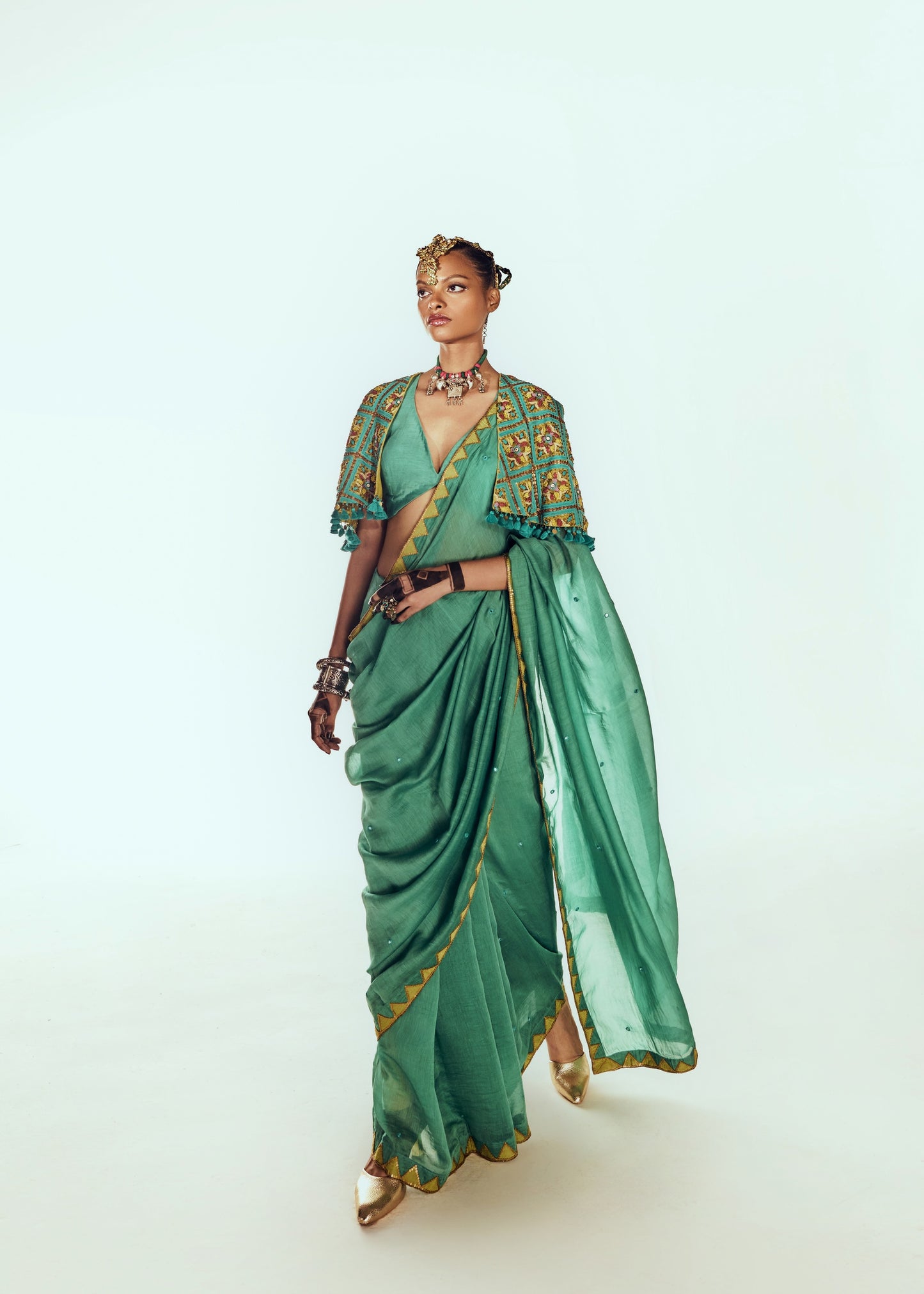 Cape with Saree Set